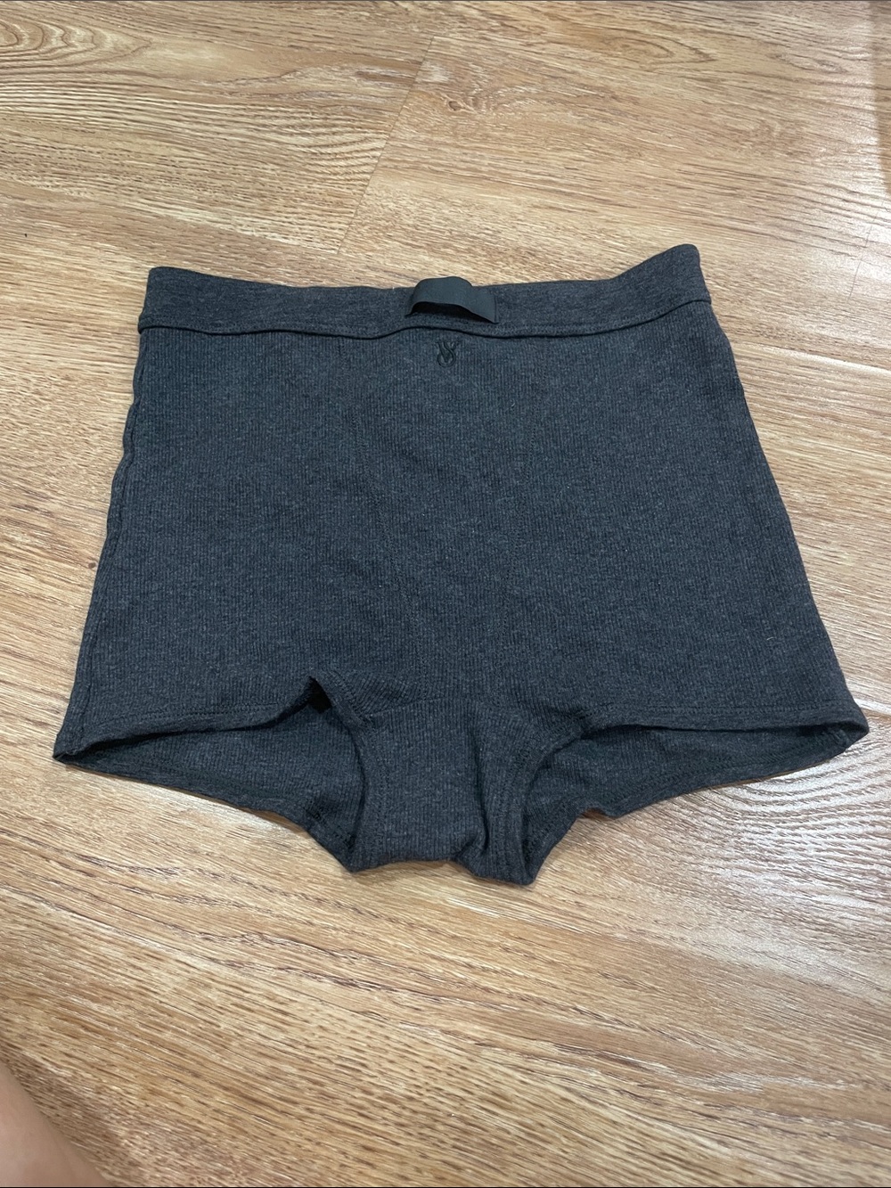 Victoria's Secret Dark Charcoal Ribbed Bike Shorts